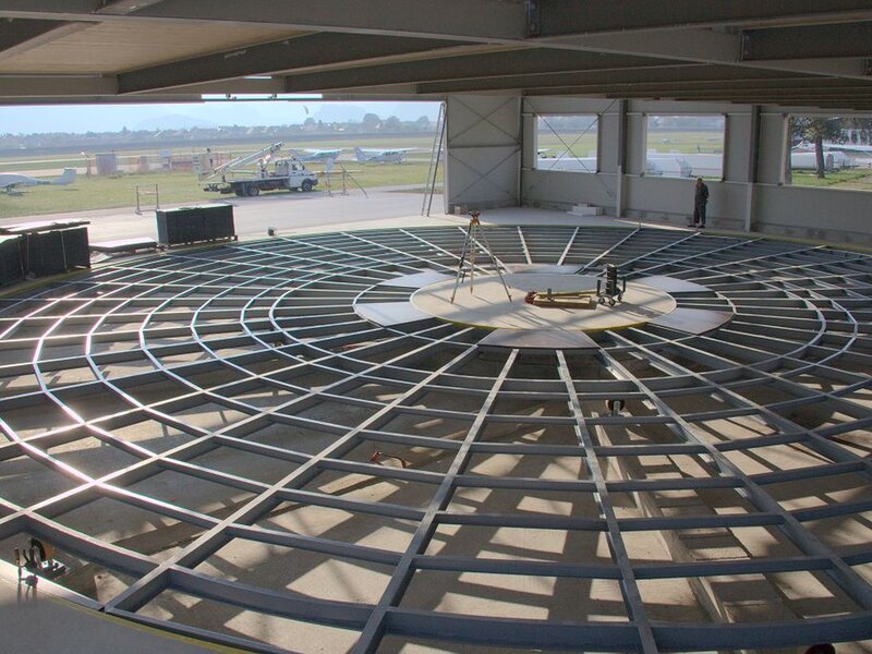 Aircraft hangar turntable