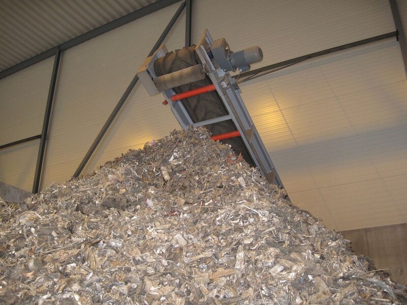 Heavy-fraction belt conveyor set